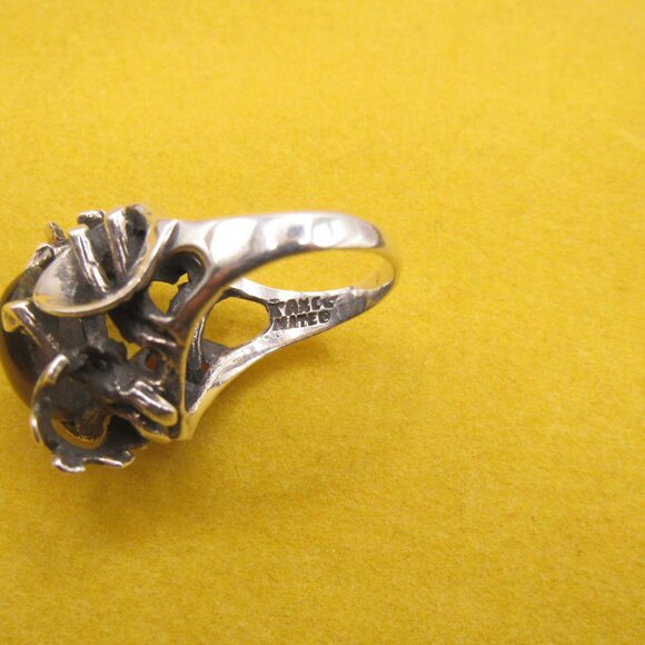 Vintage Taxco Mateo Brutalist Tiger's Eye Ring - Picture 11 of 15